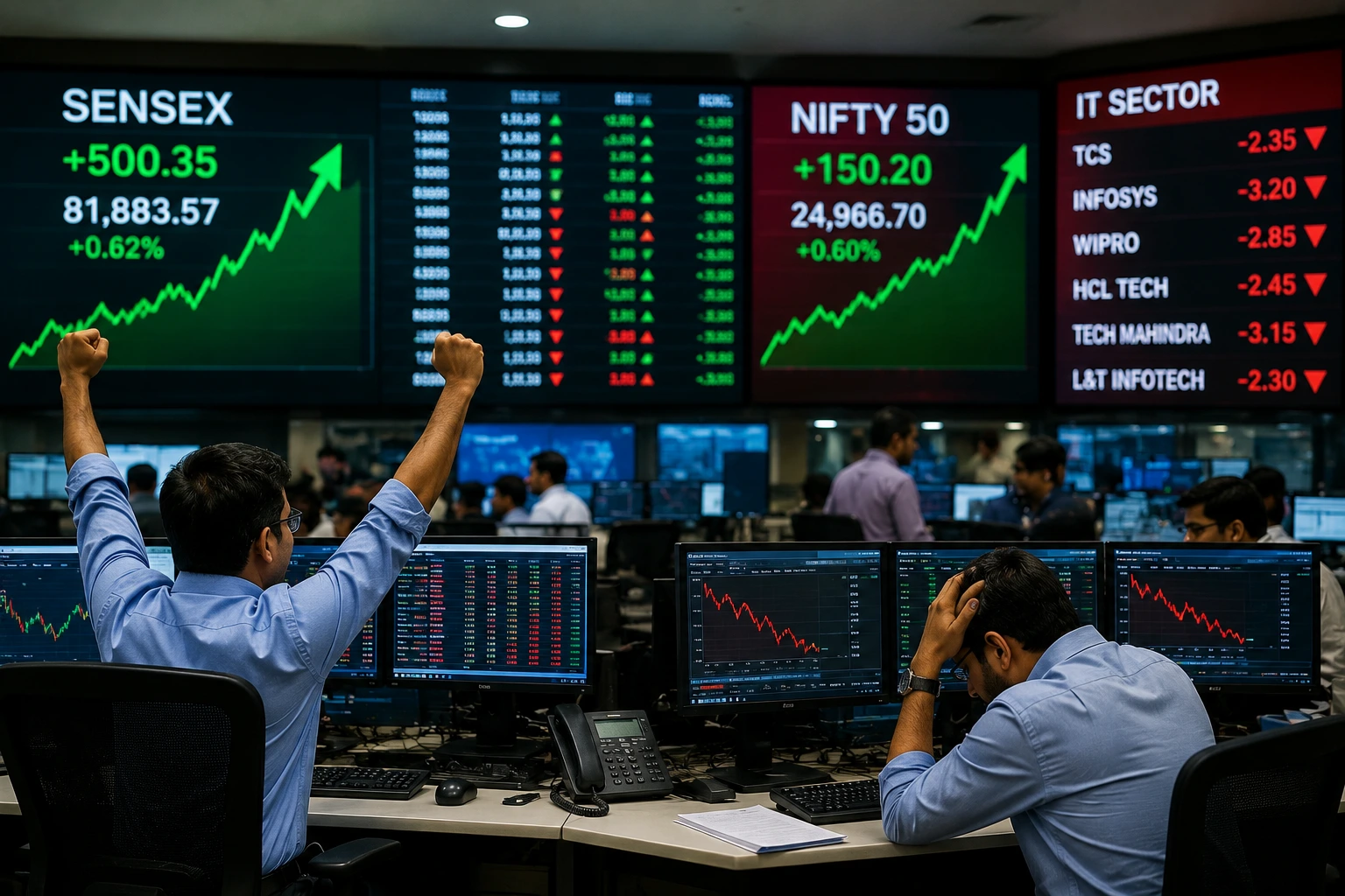 Sensex Surges Over 500 Points