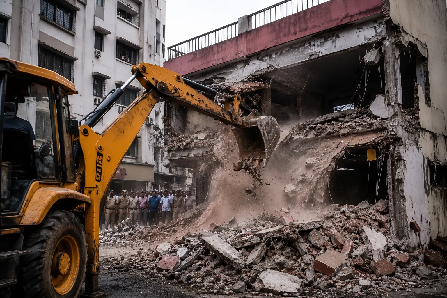 Bulldozer Action Destroys Gangster Padale Gang's Alleged Financial Stronghold