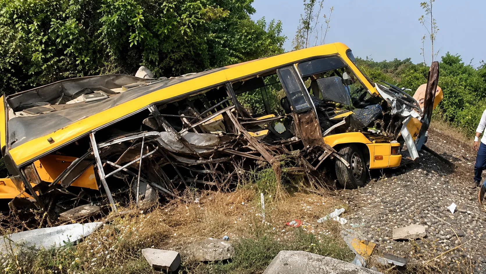 School Van Tragedy: Speeding Train Rams Vehicle, Students Killed in Murshidabad