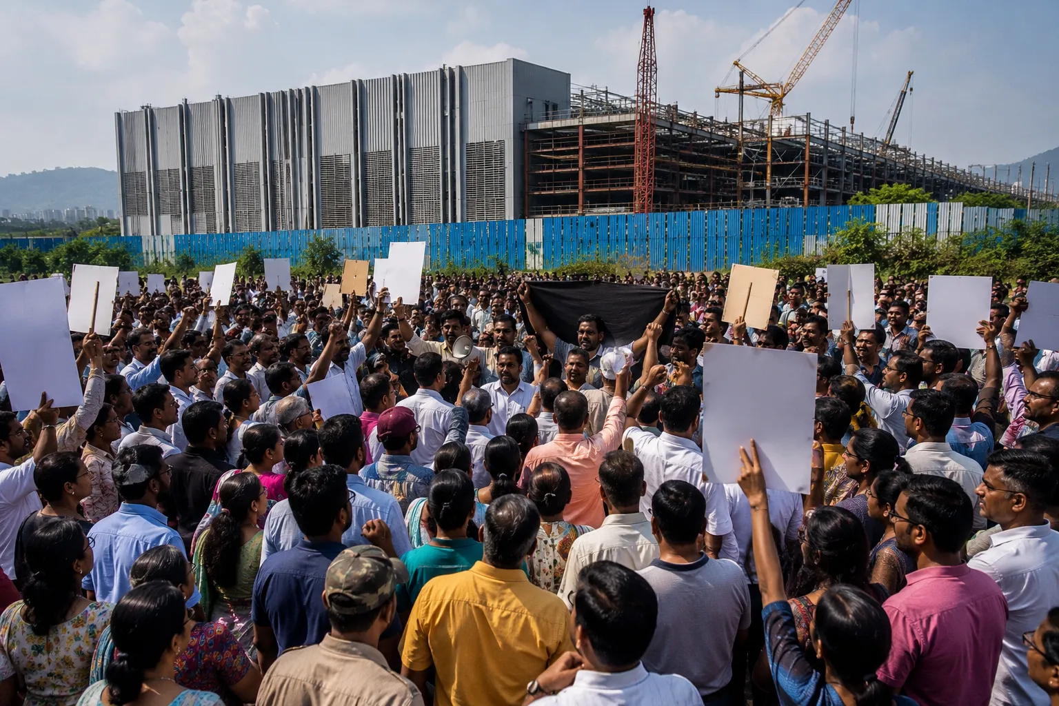 Thane Residents’ Uprising: Massive Protest Against Proposed Amazon Data Center in Balkum; Locals Demand Project Cancellation"