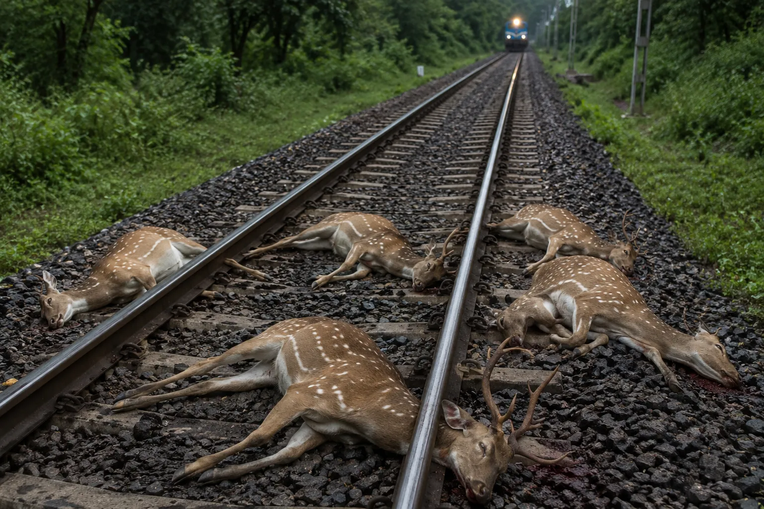 Tragedy in Kanhan: Six Deer Killed in Heartbreaking Train Collision; Wildlife Safety Concerns Mount