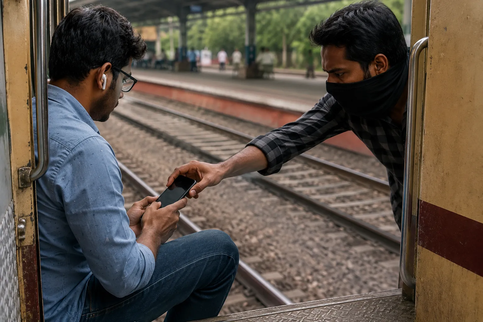 Rs 24,000 Phone Snapped Right from Moving Train at Mukundwadi Station!