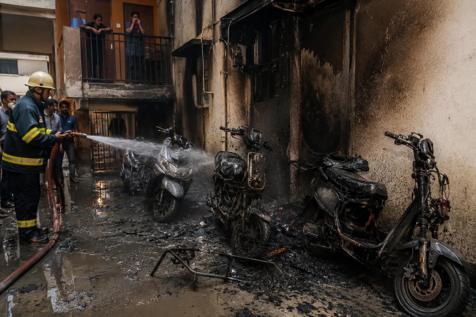 Electric Bike Battery Fire Horror in Pimpri-Chinchwad