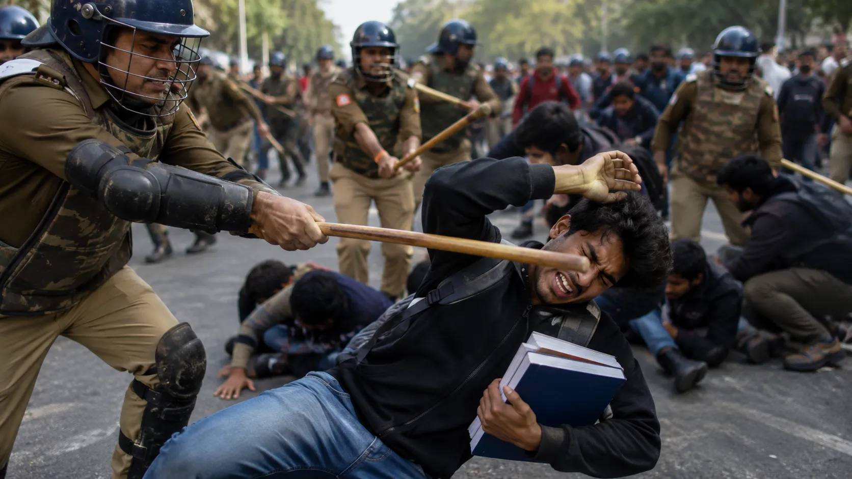 Delhi Student Protest: Nagpur Youth Bharat Banait Injured in Police Lathi-Charge, Angry Parents Demand Answers from Government"