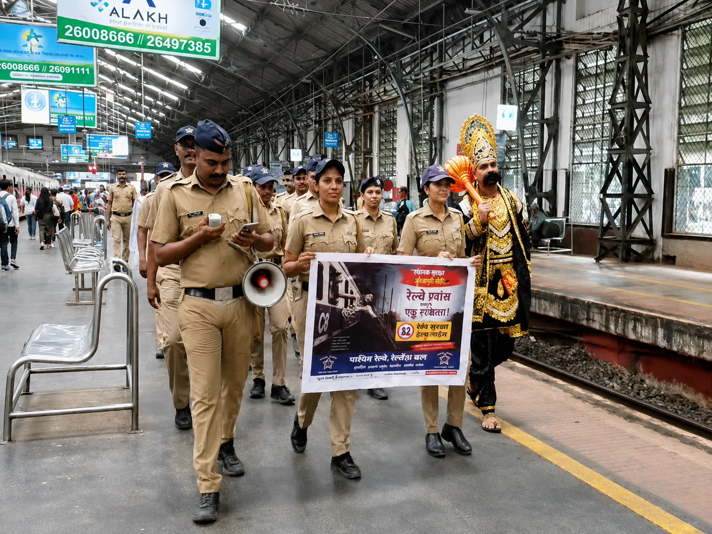 Mumbai: Yamraj Appears at Churchgate Station to Spread the Message of Zero