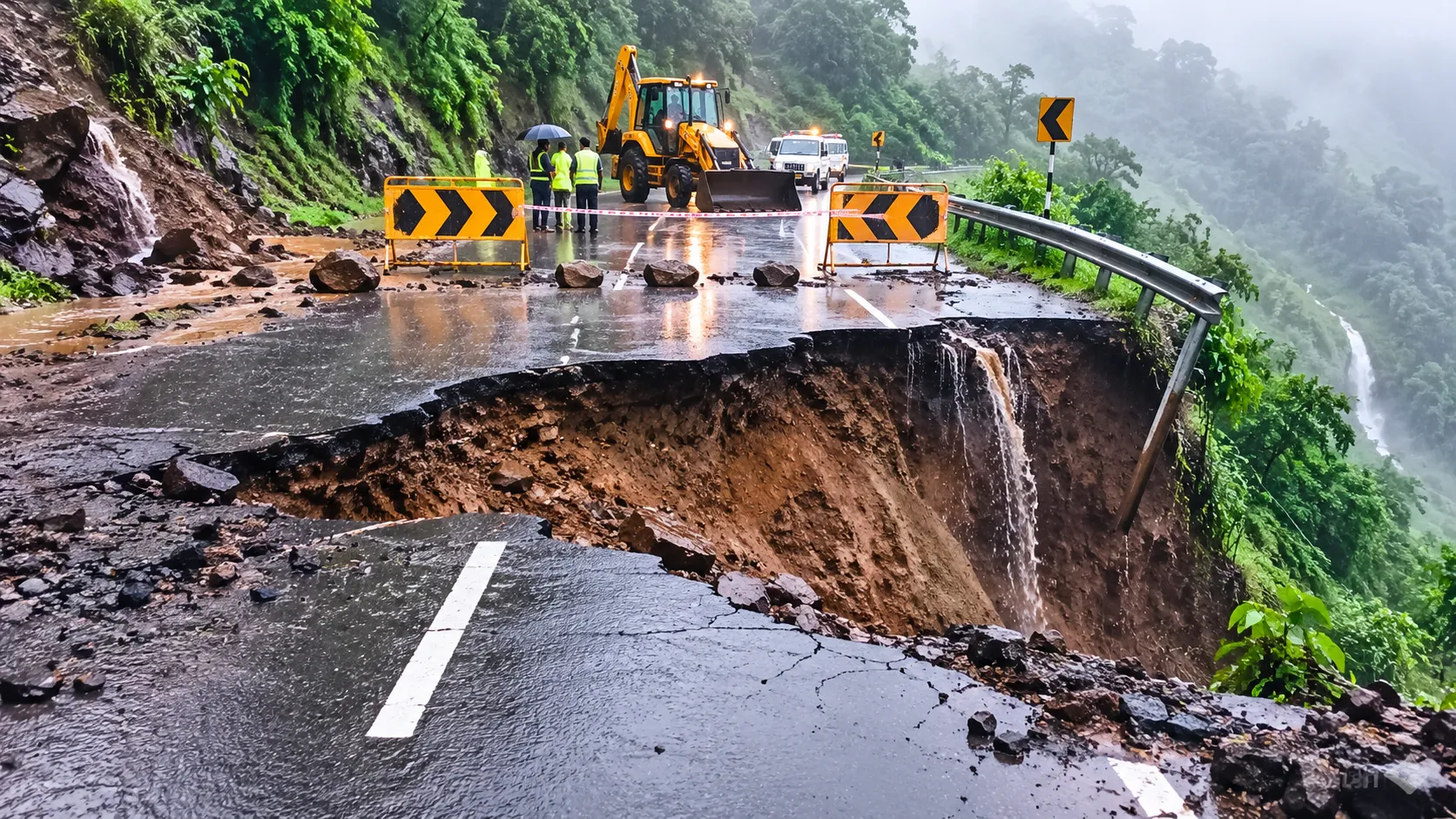 Dangerous Land Subsidence: Madheghat and Balwad-Shenwad Roads
