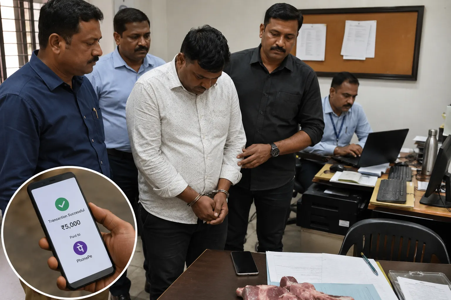 Chhatrapati Sambhajinagar for Demanding ₹6,500 for Mutton Shop License