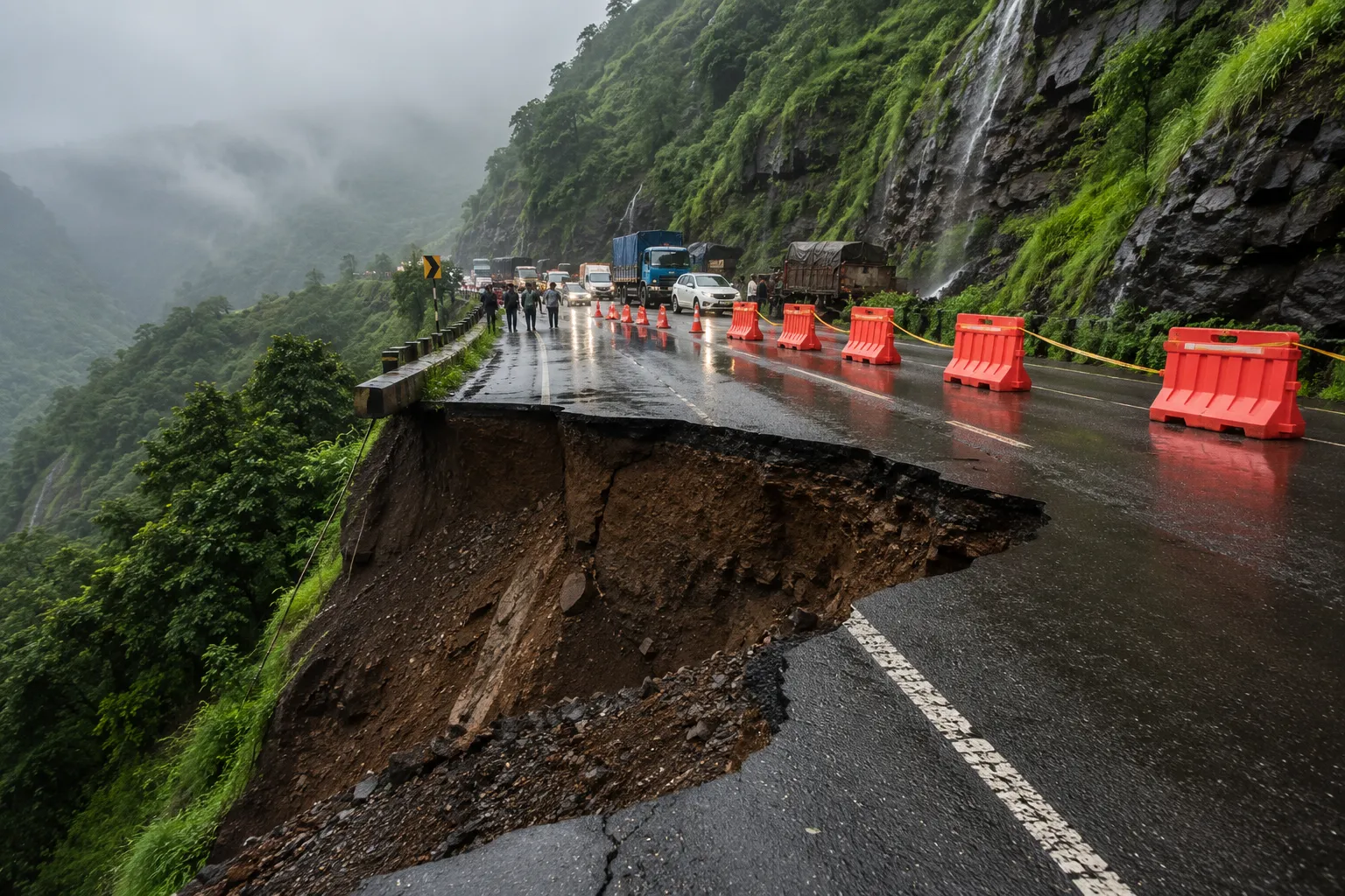 Malshej Ghat Closed for Traffic: National Highway 61 Shut Indefinitely Due to Severe Road Collapse, Collector Announces Alternative Routes"