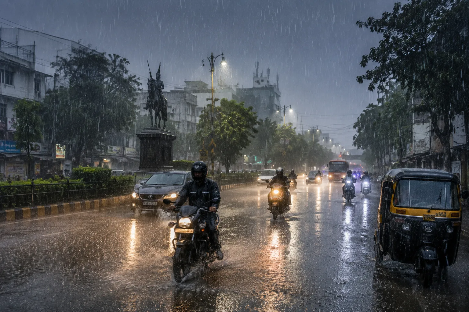 Heavy Rain Lashes Nanded for an Hour While Other Parts of Marathwada Witness Light Showers, Brings Temporary Relief to Locals