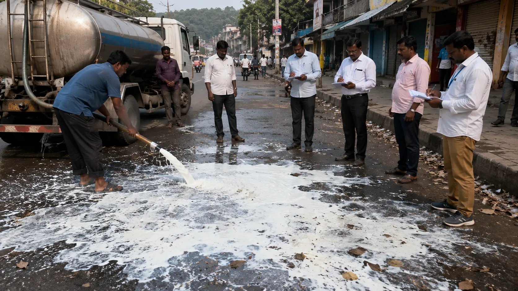 Stale Milk Dumped on Road Costs Dairy Owner Dearly: