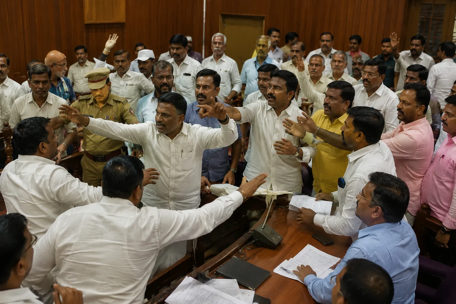 Pandharpur Civic Body Meeting Erupts in Chaos: Ruling and Opposition Clash Over Anti-Encroachment Drive Before Ashadhi Wari