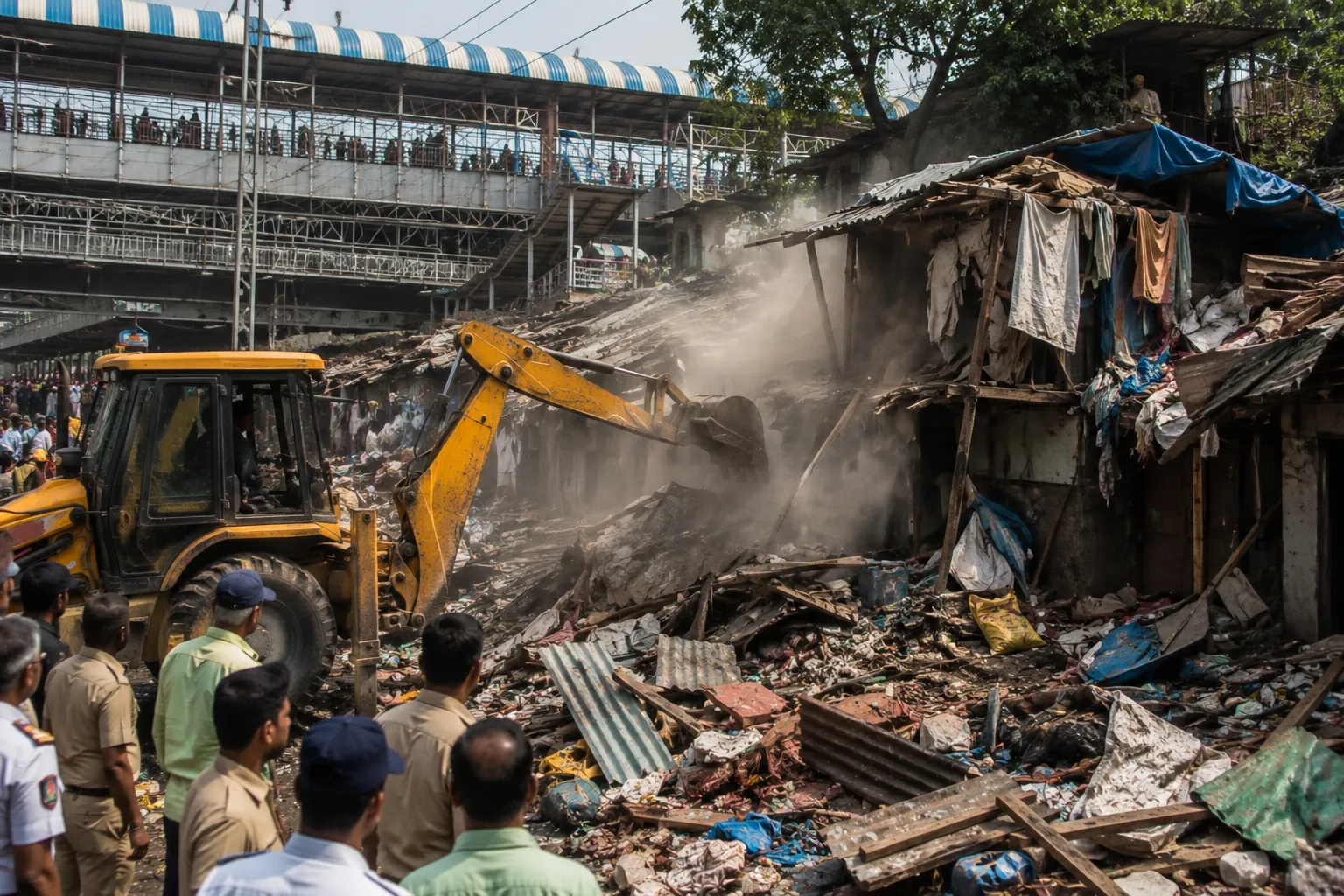 Garib Nagar Slums Cleared for Bandra Elevated Passenger Deck