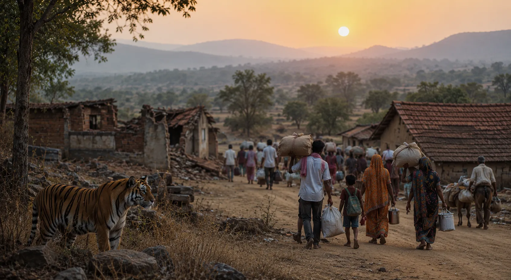 Tiger Reserve Village Relocation: Maharashtra Ranks Second in India, Challenges Remain for 72% of Core Area Settlements