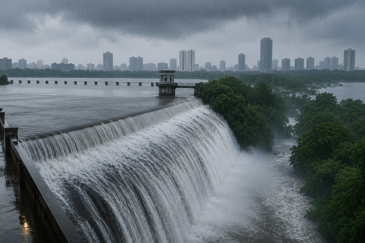 Mumbai Rains: Powai Lake Overflows After Intense Showers; BMC Updates on Water Stock in Seven Reservoirs