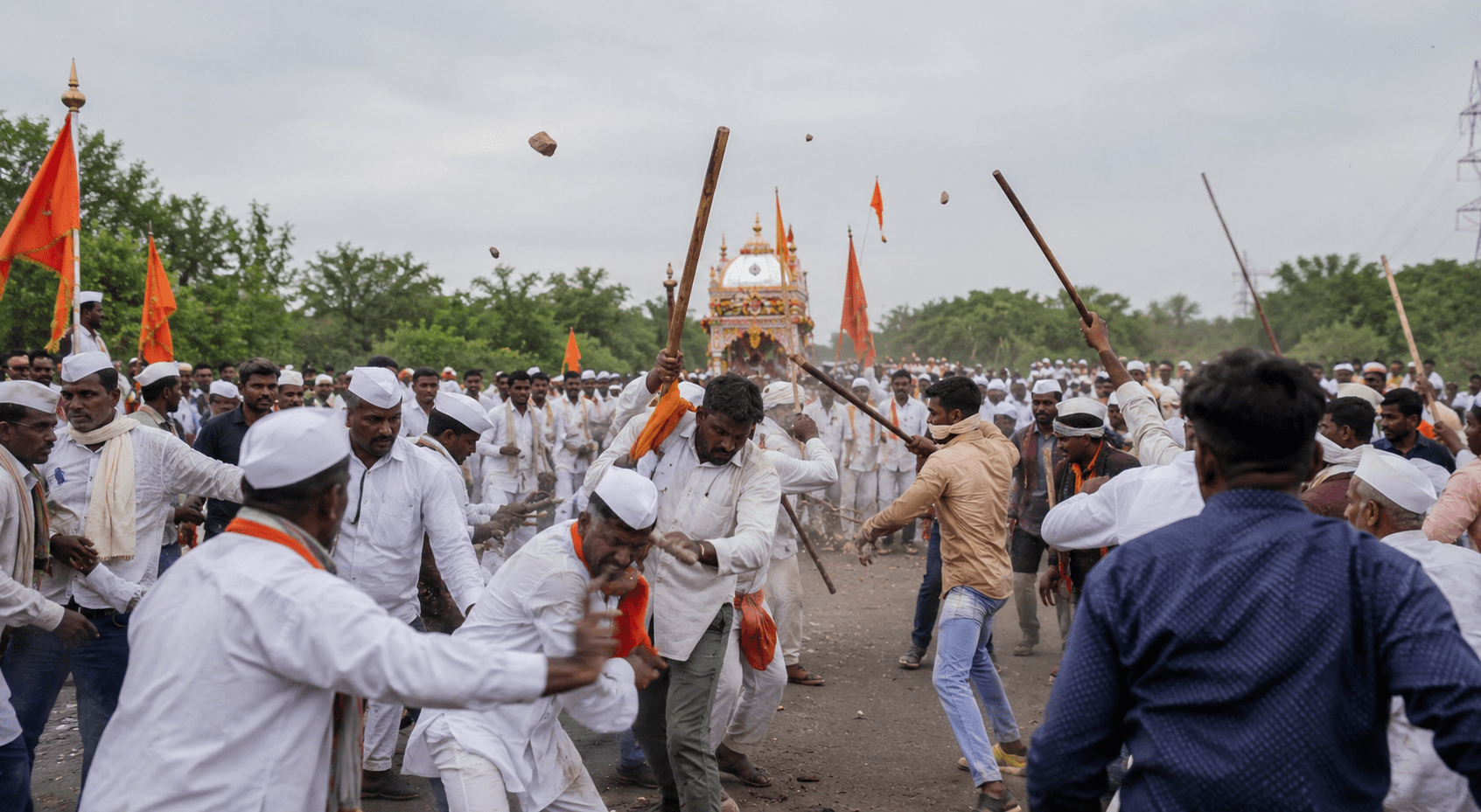 Shameful Attack on Warkaris! Devotees from Beed District's Wadvani Dindi Assaulted Near Vadjal in Phaltan; Outrage Sparks Across Satara!