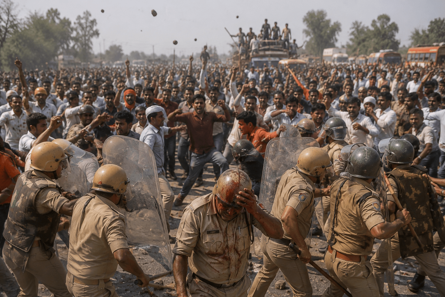 Political Uproar in Datia: BJP Denies Ticket to Senior Leader Narottam Mishra; Angry Supporters Block Highway and Clash With Police, 6 Cops Injured!