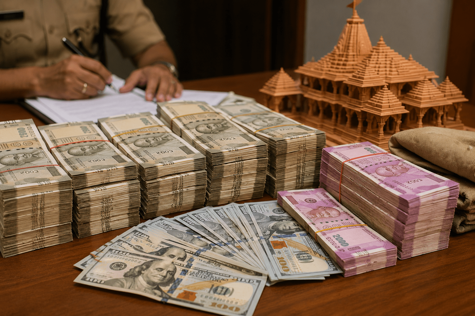 Ram Mandir Donation Scam: Huge Cash and US Dollars Recovered from Accused; SIT Investigation Reveals Rs 77 Lakh Trail!