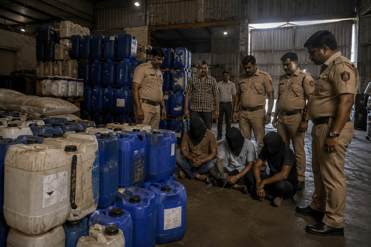 Daring Theft at Pune Chemical Warehouse: Gang Steals Acid Cans Worth ₹20.40 Lakh; Arrested Within 3 Hours!