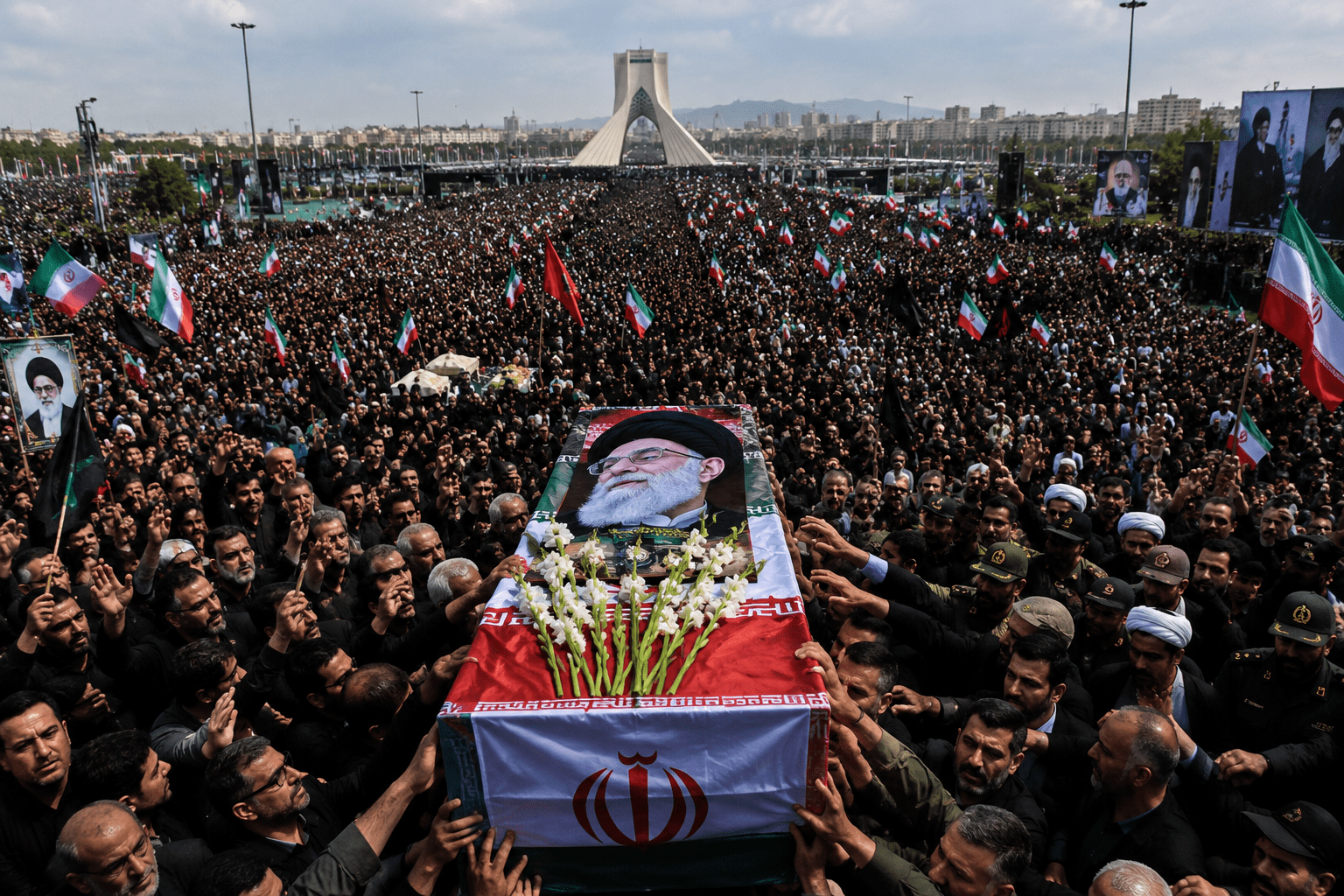 Ayatollah Khamenei’s Body Brought to Site of Assassination