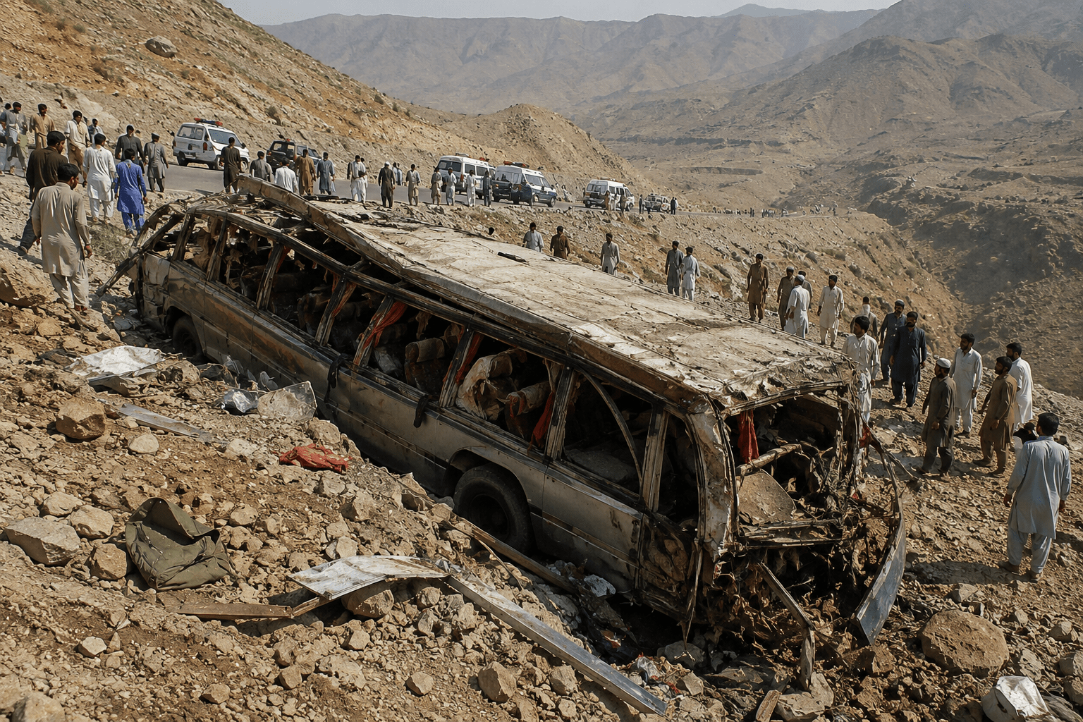 Balochistan Tragedy: 40 Killed, 8 Injured as Passenger Bus Plunges into Deep Ravine!