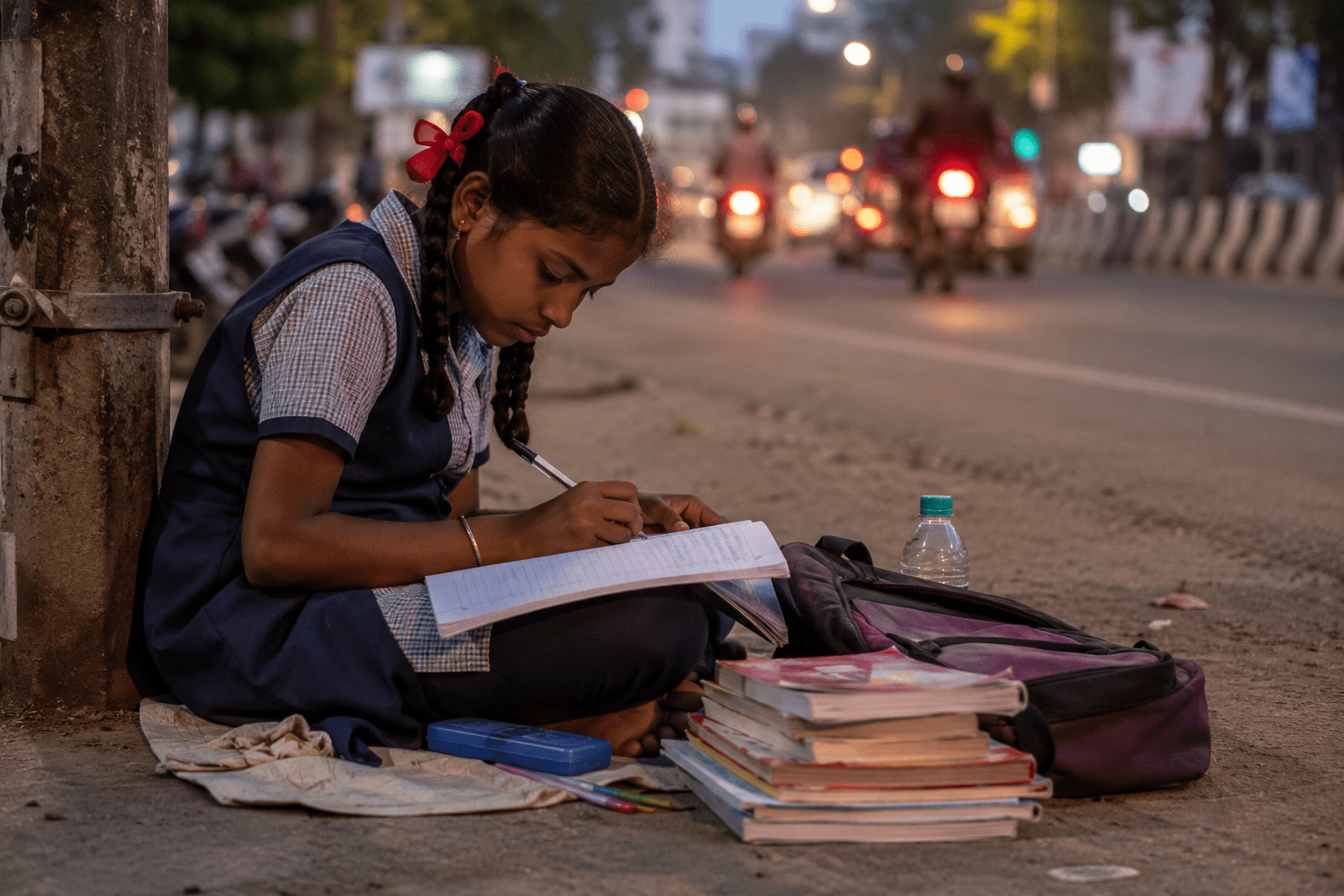 No Desk, No Comfort, Only Determination: Chennai Girl’s Dedication to Education Goes Viral!