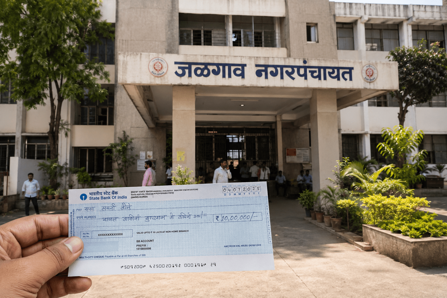 Impending Car Seizure Averted: Jalgaon Municipal Commissioner Hands Over ₹10 Lakh Cheque on the Spot!