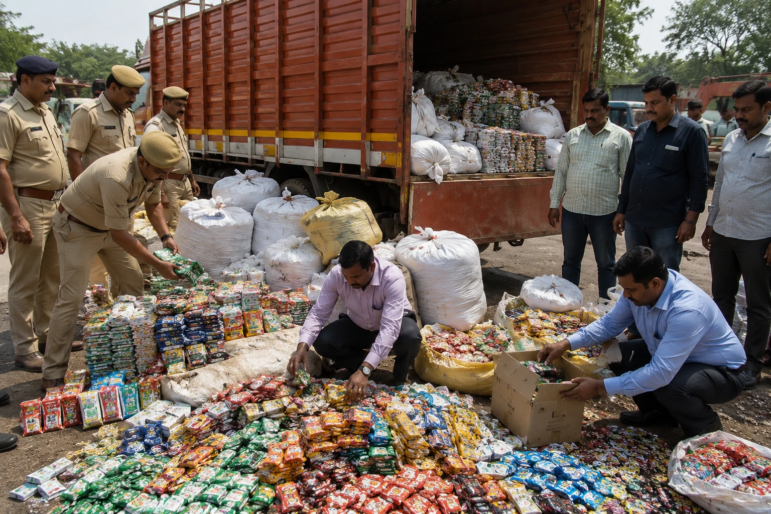 Big Crackdown in Oros: Illegal Gutkha Worth ₹21 Lakh Seized by Sindhudurg Police; Case Filed Against Three!