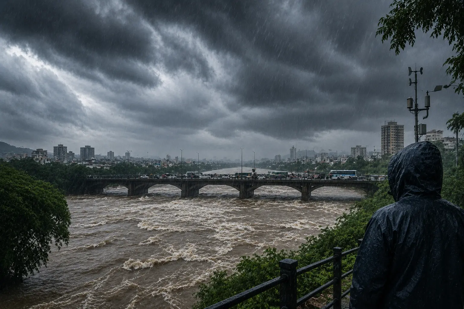 Pune Under Red Alert: Heavy Downpour Continues; Rainfall Intensity Increases Significantly Across City and Ghats!