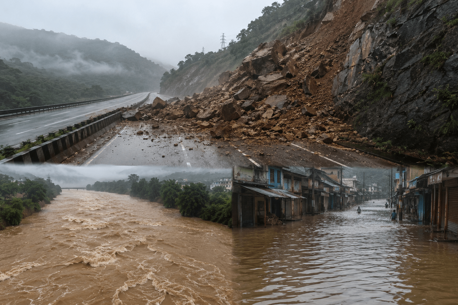 Pune District Havoc! Pune-Mumbai Expressway Closed After Major Landslide; Indrayani River Flooded, Alandi Under Water