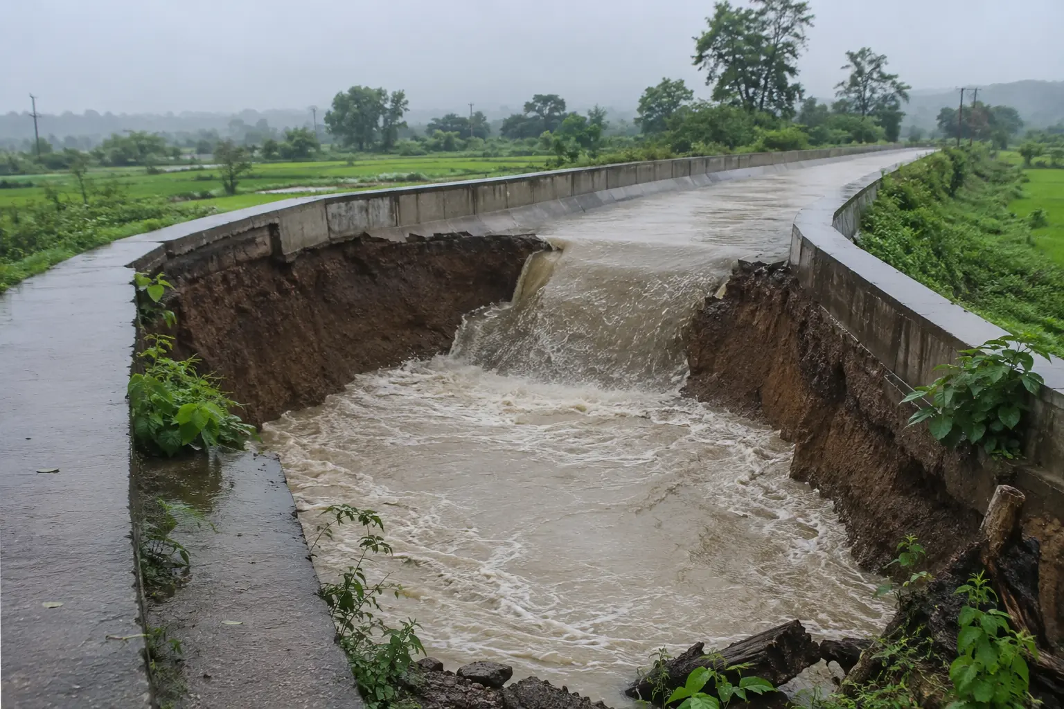 Panic in Khed: Breach in Chaskaman Left Canal Following Heavy Rainfall; Farmers Worried About Crop Damage