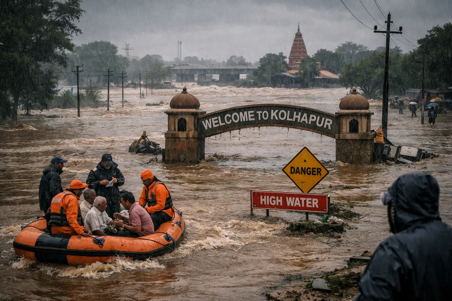 Kolhapur Rain Update: Panchganga River Nears Warning Level; 60 Barrages Submerged Across the District