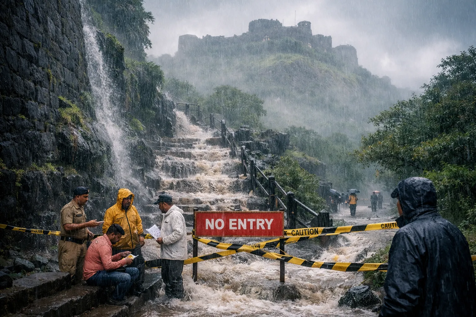 Heavy Rainfall Alert: Raigad Fort Trekking Route Closed for Tourists from July 8th to 9th, 2026