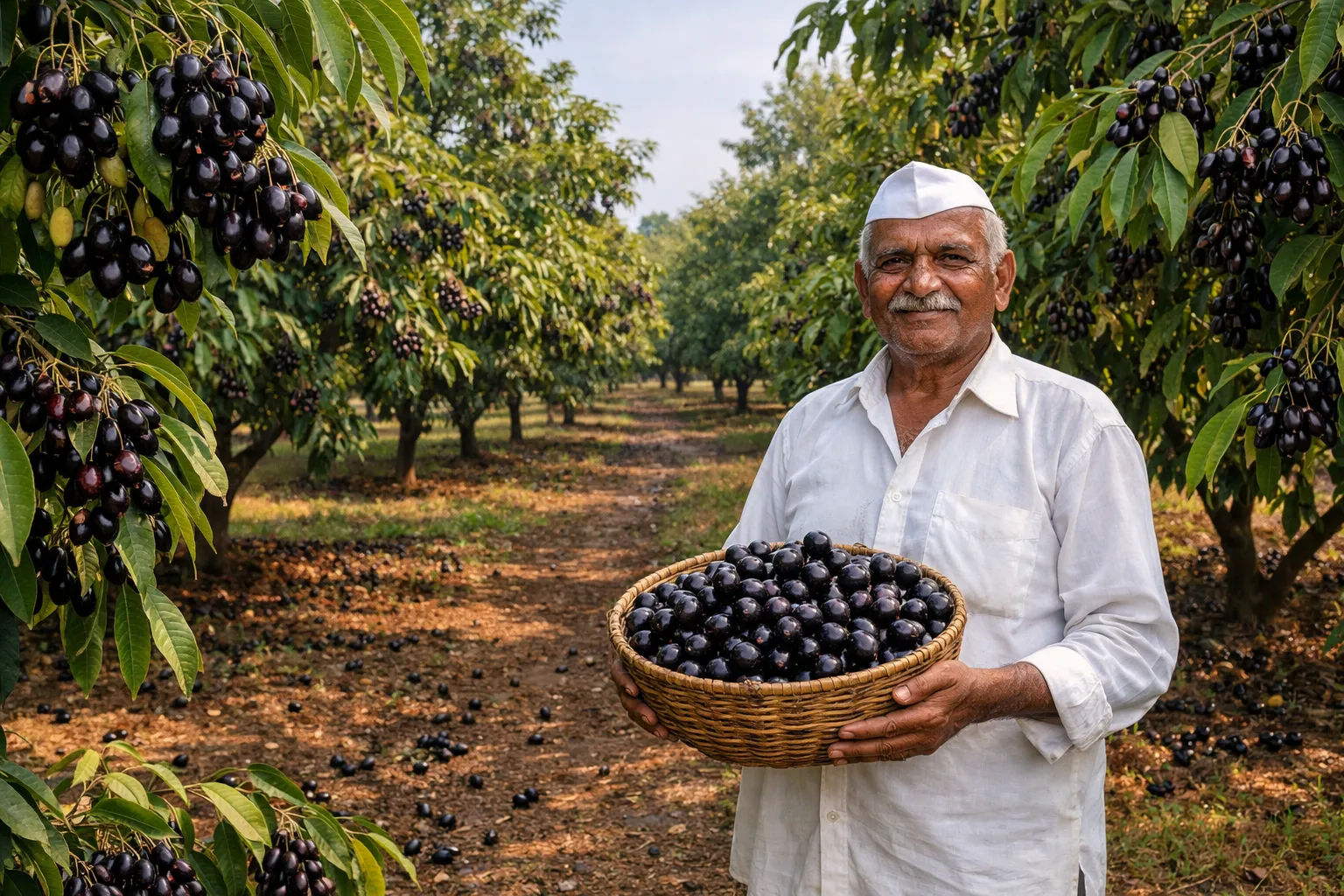 Beed Farmer Transforms 11 Acres of Barren Land into a Lush Konkan Bahadoli Jamun Orchard
