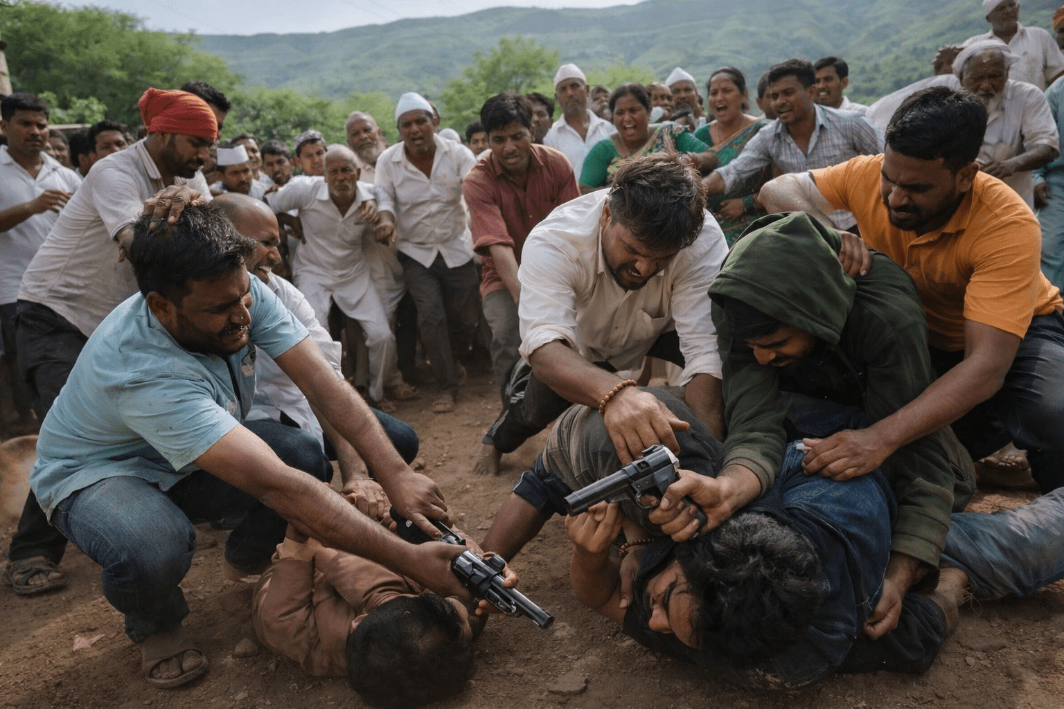 Filmi Style High Drama in Junnar! Suspects Pull Out Weapons, Brave Villagers Foil the Plot and Catch Two!