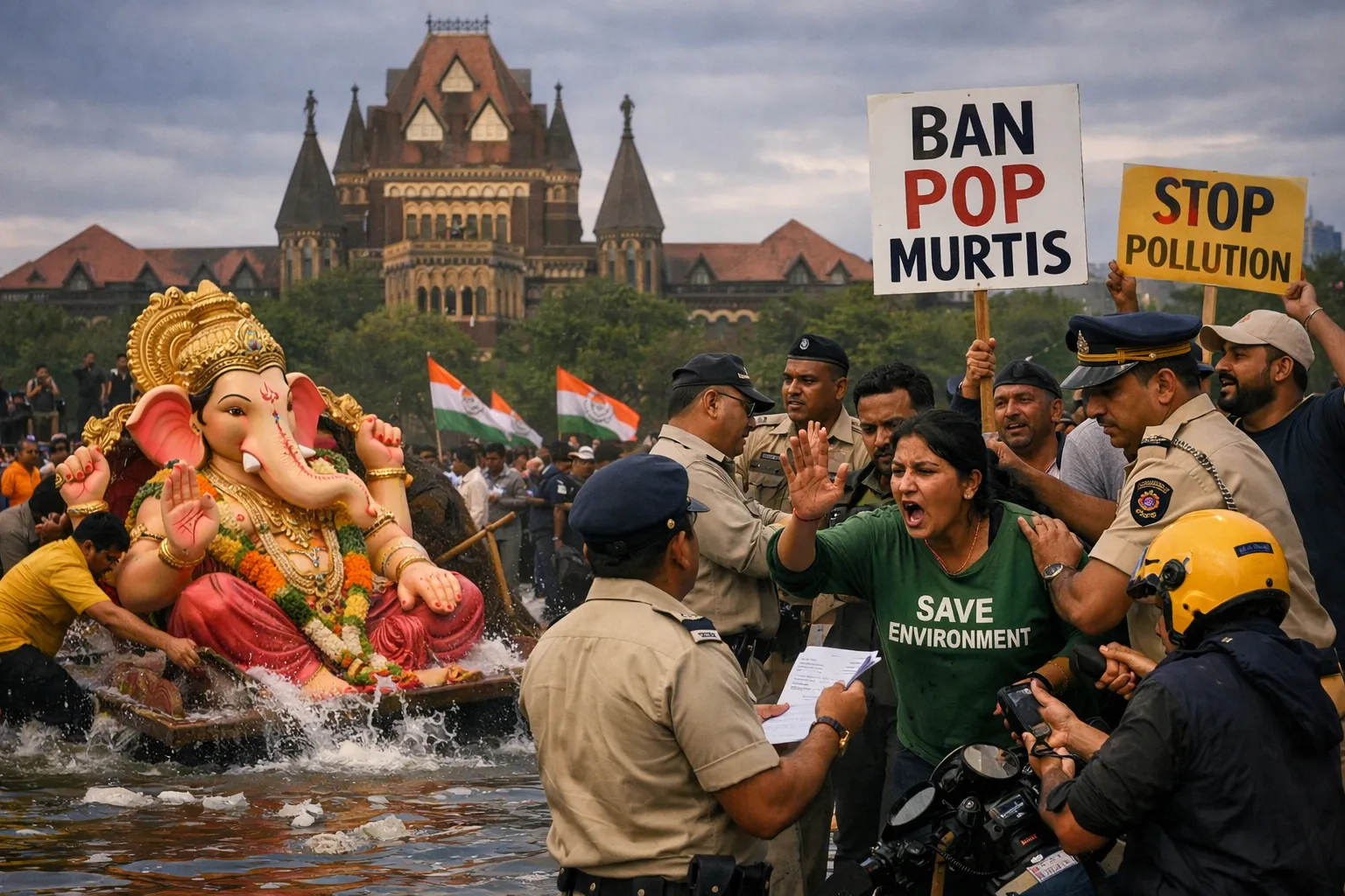 "Bombay High Court Slams State Govt Policy: No Immersion of POP Idols Taller Than 6 Feet in Natural Water Bodies"
