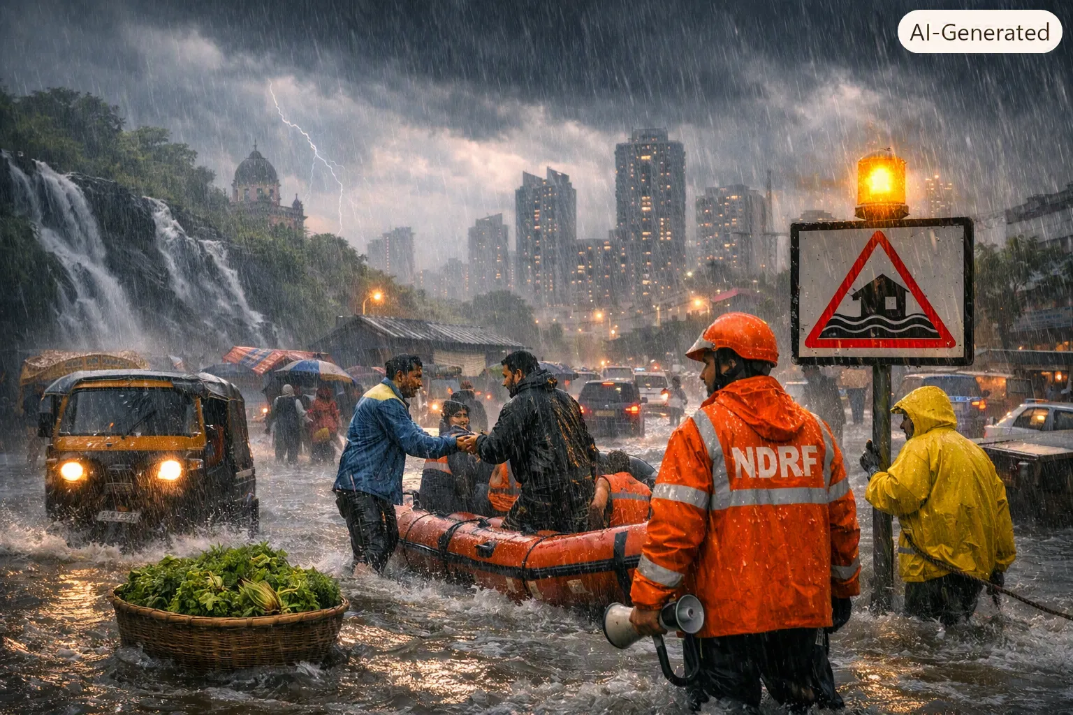 IMD Weather Forecast: Red Alert Issued for Ghat Regions of Maharashtra, Heavy Rains Expected in Mumbai, Pune, Thane and Palghar Over Next 48 Hours"