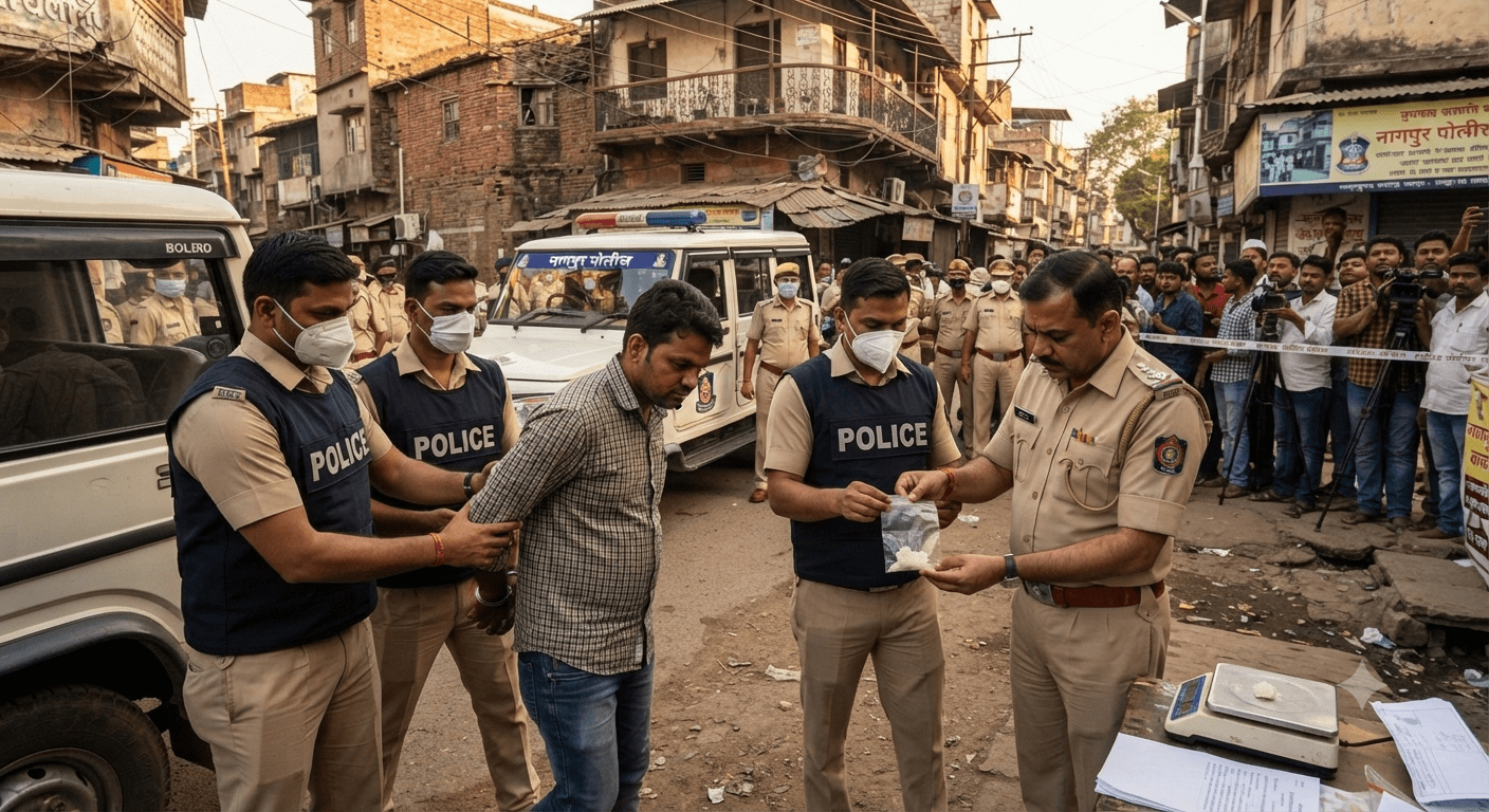 Nagpur Drug Crackdown! Police Seize 28 Grams of MD Powder