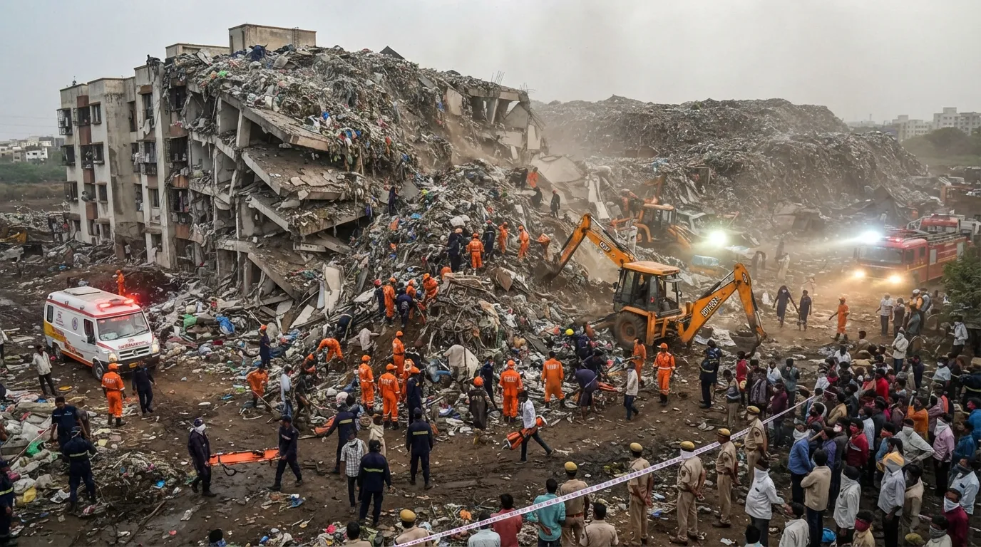 Pune Horror: Garbage Mound Crushes Building