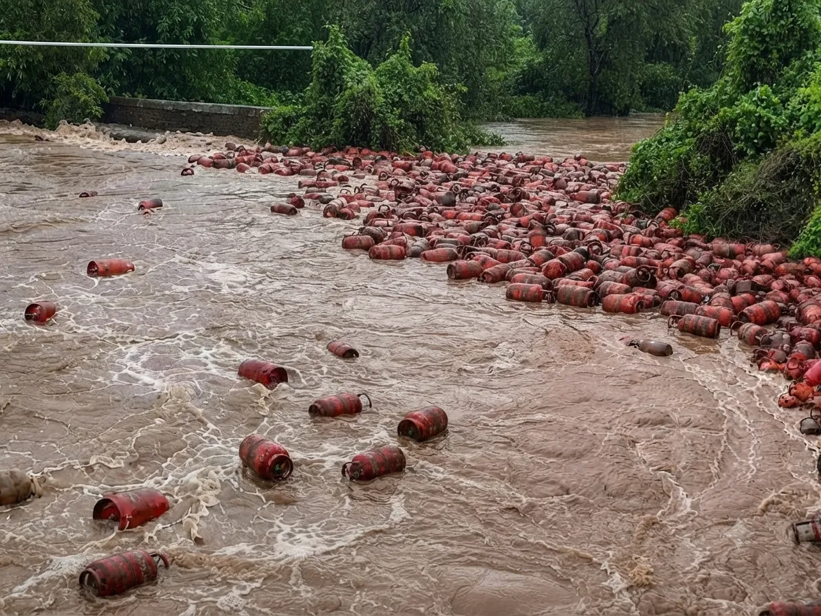 Raigad: 3,000 LPG Cylinders Swept Into Patalganga River