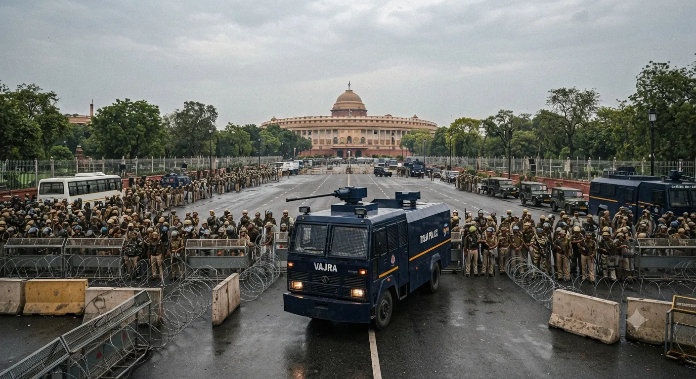Delhi Turns Into High-Security Fortress: Water Cannons, Armed Forces Deployed as CJP March Nears Parliament"