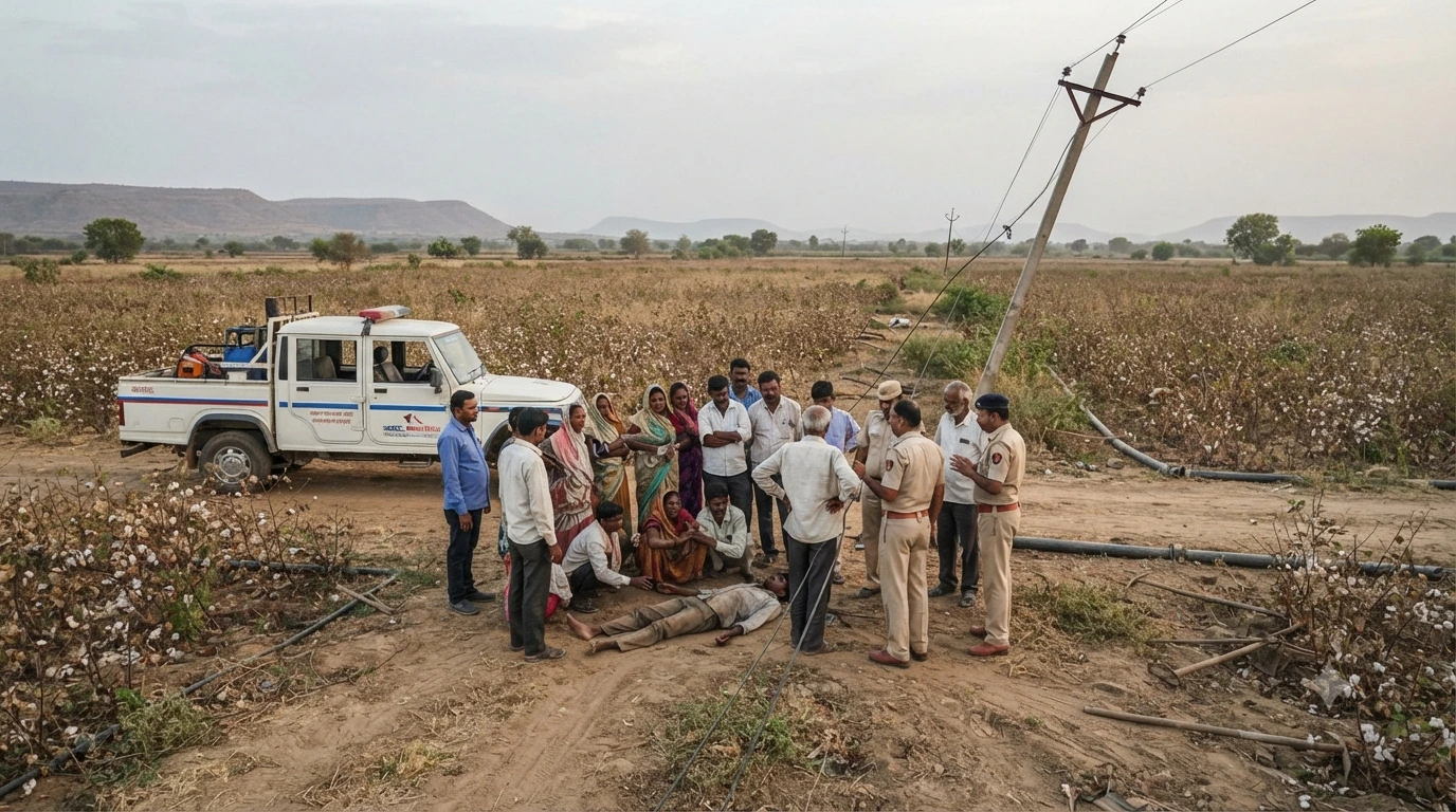 Tragic Death in Beed: Young Farmer Dies of Electric Shock; Villagers Blame MSEDCL Negligence