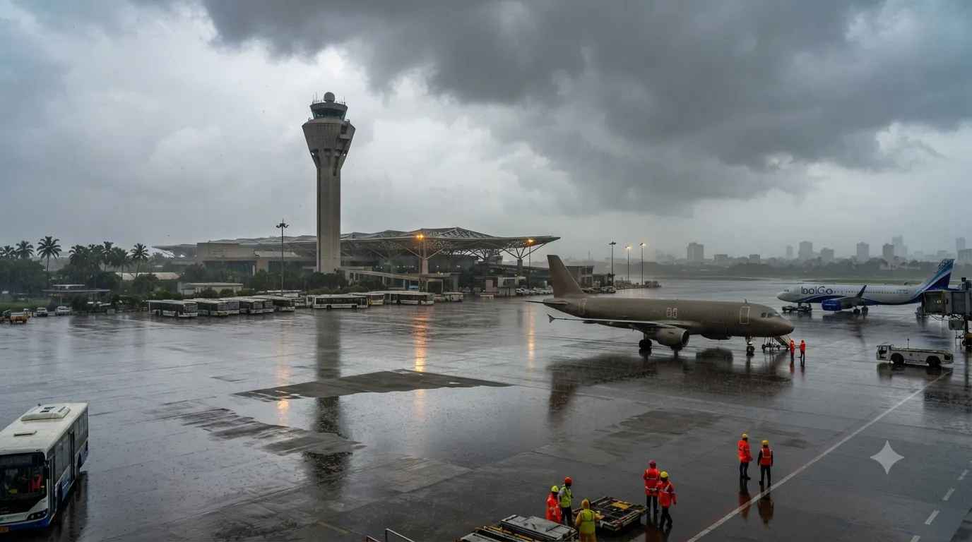 Mumbai Rains Disrupt Air Travel: 13 Flights Diverted, 4 IndiGo Flights Cancelled
