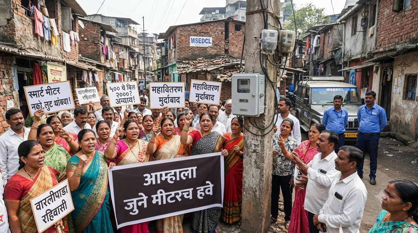 Thane Residents Uproar: Smart Meter Installation Leads to Exorbitant Bill Hikes in Shrinagar; Locals Threaten Protests"