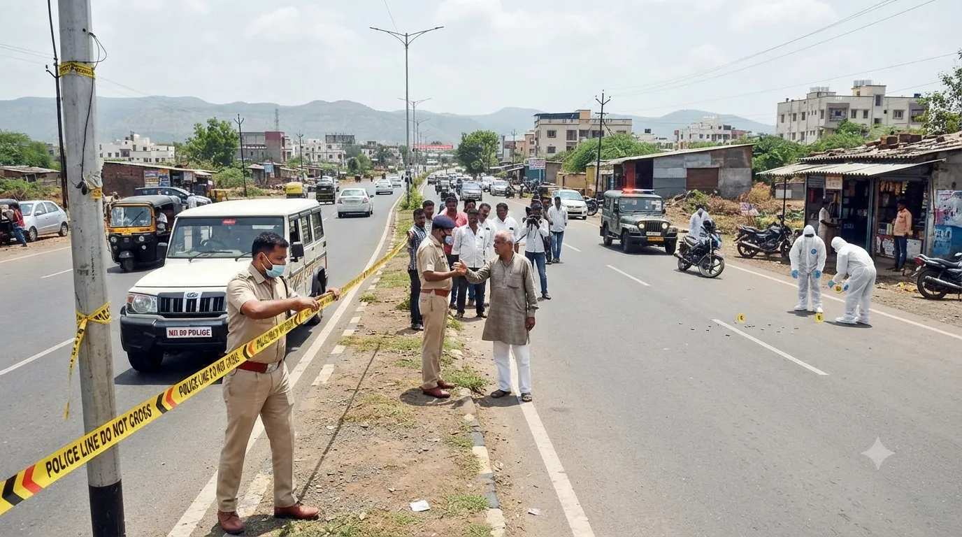 Broad Daylight Terror in Kolhapur: Suspected Criminal Suraj Sakhare Shot on Ring Road, Witnesses Recount Horror
