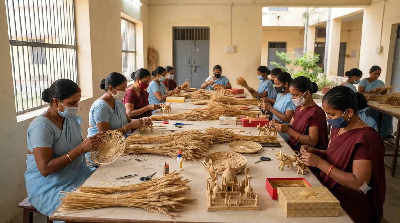 From Waste to Wealth: Bahraich Women Prisoners Craft Success Through Wheat Straw Handicrafts Under ODOP Scheme"