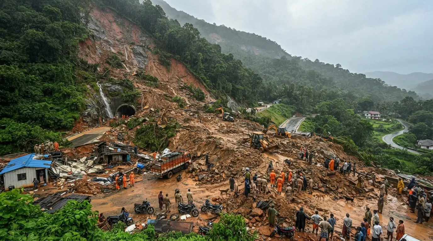 Massive Landslide Near Wayanad Tunnel Project; Several Feared Trapped