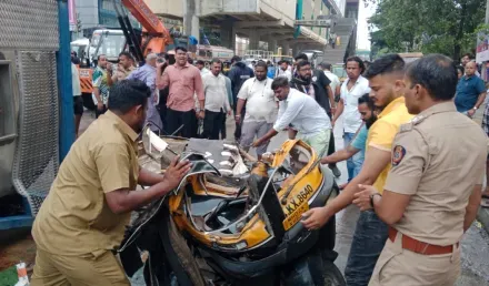 Horror on Ghodbunder Road: Speeding Tanker Overturns onto Auto-Rickshaw;
