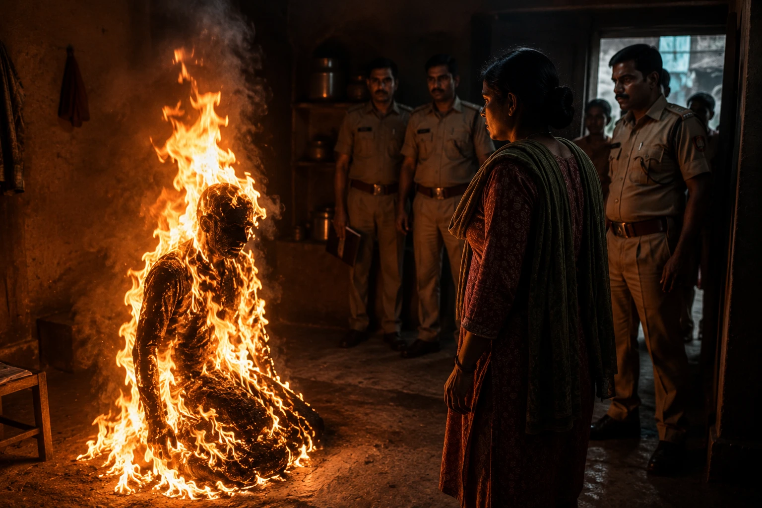 Wife Confesses to Burning Husband Alive