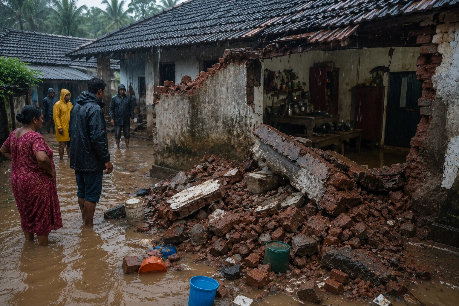 Woman Dies as Wall Collapses While Draining Floodwater