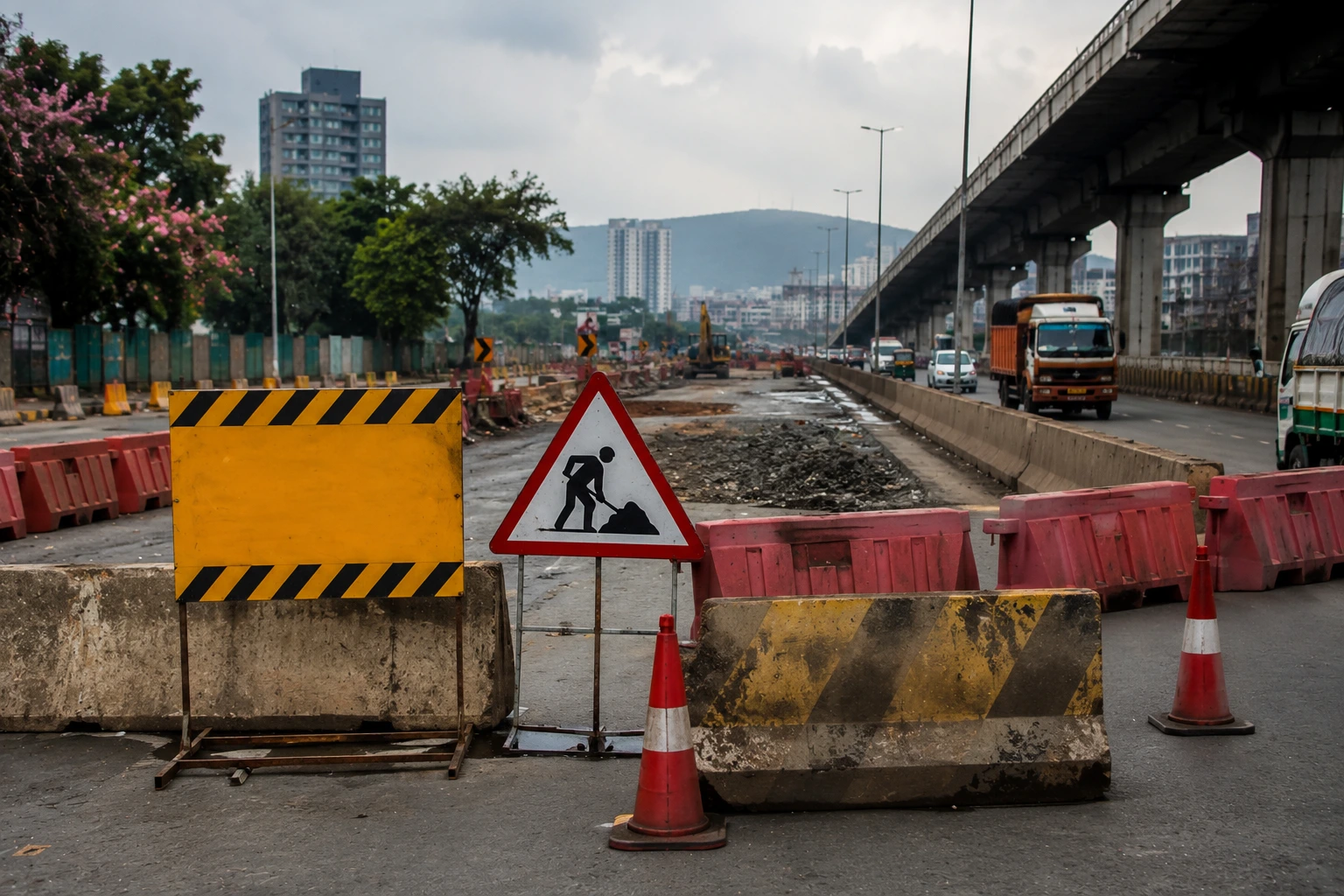 Ghodbunder Road Repair Work Begins